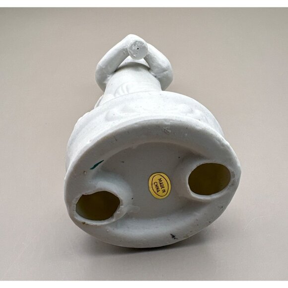 White Cherub Angel Figurine Playing Flute Ceramic Musician - Picture 6 of 8